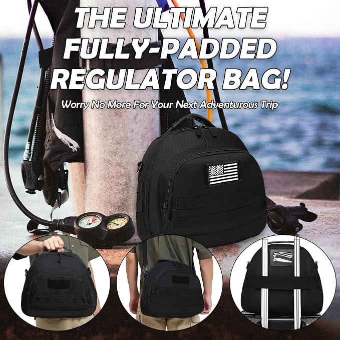 Scuba Regulator Bag - Tactical Style Diving Regulator Protective Bags Protecting and Storage Diving Gear with Adjustable Shoulder Strap