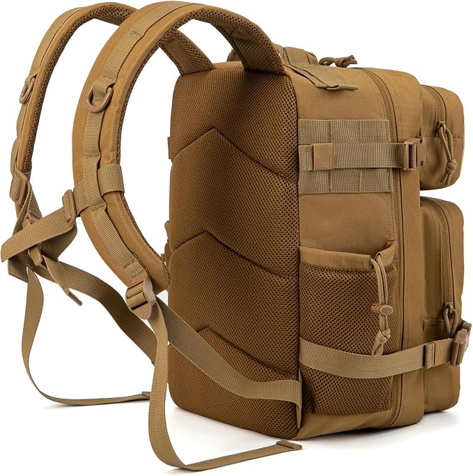 QT&QY 25L/45L Military Tactical Backpack For Men Molle Daypack 3 Day Bug Out Bag Hiking Rucksack With Bottle Holder