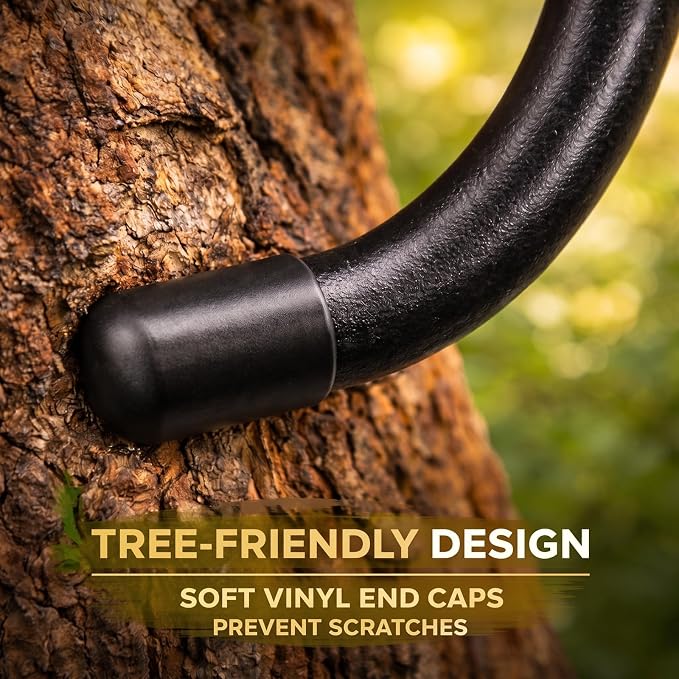 Therwen 4 Pcs 12 Inch Tree Branch S Hook Heavy Duty Extra Large 1/4" Steel Metal Outside Tree Hanger for Hanging Bird Feeder, Plant, Wind Chime, Lantern, Wreath, with Vinyl End Cap, 35 Lbs Capacity