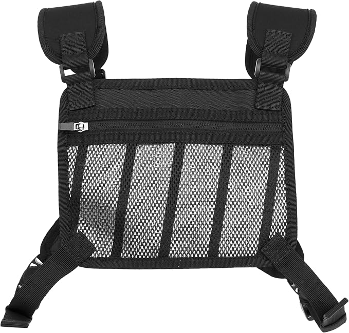 WOLF TACTICAL Men Chest Pack - Lightweight Running Vest, Water Resistant, Black