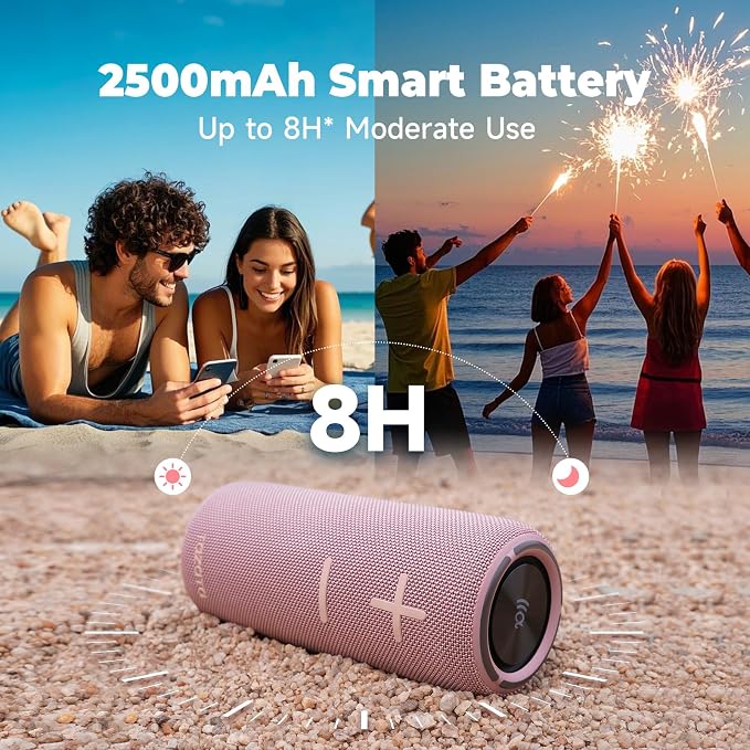 TAZATA Bluetooth Speaker,30W Portable Wireless Speaker with TWS,IPX7 Waterproof, 8H Playtime, LED Lights,for Pool/Beach/Shower, Birthday Gift, Valentines Day Gifts