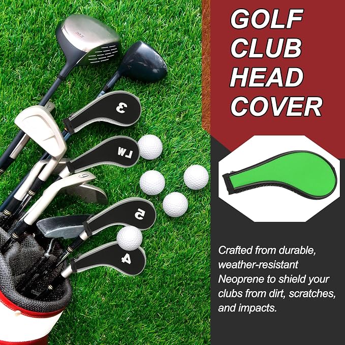 PATIKIL Golf Club Head Cover, Number Golf Club Irons Covers Neoprene Driver Golf Lovers Gifts