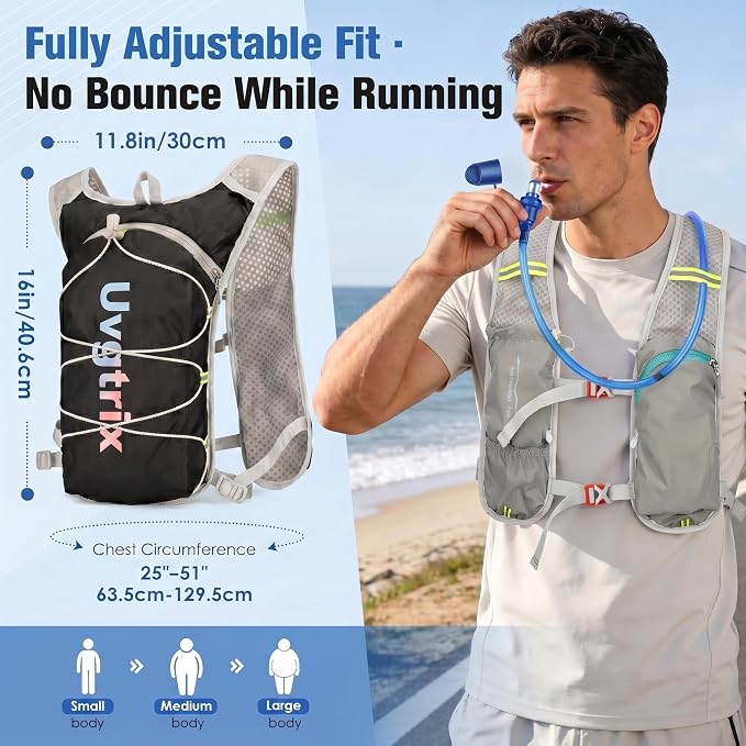 Hydration Vest Backpack with 2L Water Bladder, Lightweight Breathable Run Pack for Cycling Hiking Climbing Running