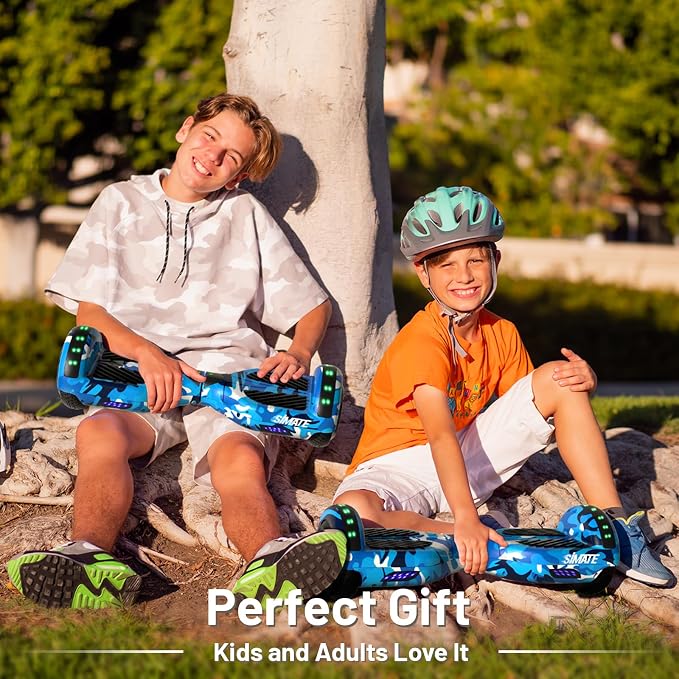 SIMATE Hoverboard, Bluetooth All Terrain Hover Boards with LED Lights and APP Control, Gifts for Kids Adults Girls Boys, for All Ages