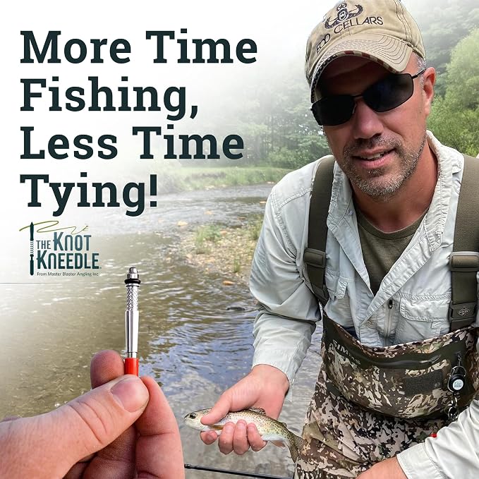 KNOT KNEEDLE The Epic – Advanced Fishing Knot Tying Tool for 25+ Knots – Fast, Easy Knot Tyer for Fly Fishing, Small Tippet, and Weak Grip Strength – Anodized Aluminum & Stainless Steel