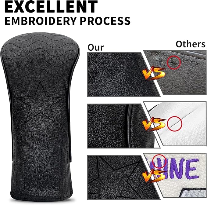 Golf Accessories Golf Club Covers for Golf Driver Headcovers Fairway Wood Headcover Hybrid Head Covers for Men Women Golfer Fit the Most Brands