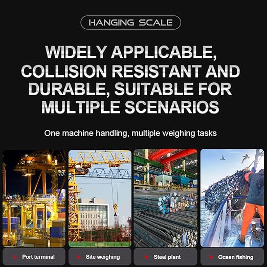 Digital Crane Scale 2200lb/1000kg Heavy Duty Hanging Scale with LCD Backlight, High Precision Industrial Hanging Scale with Data Hold/Tare/Zero, CE Certified for Farm, Construction, Hunting, Fishing