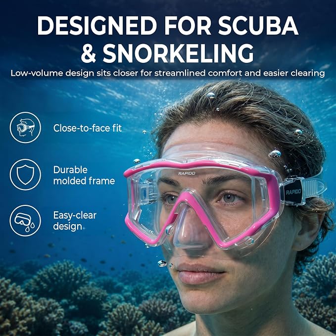 Rapido Clareza Three Lens Mask and Snorkel Combo