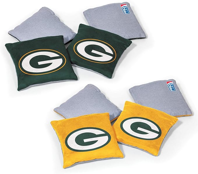 NFL Pro Football Dual Sided Bean Bags by Wild Sports, 8 Count, Premium Toss Bags for Cornhole Set - Great for Tailgates, Outdoors, Backyard