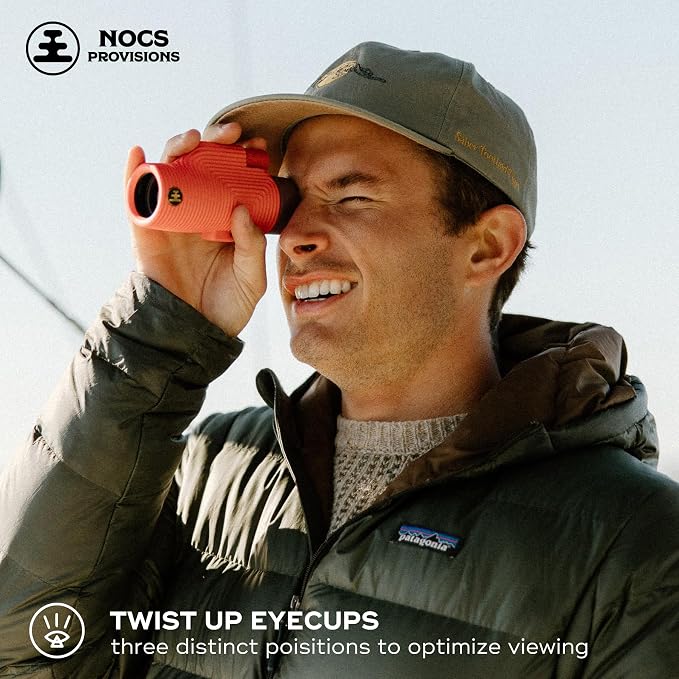 Nocs Provisions Zoom Tube 8x32 Monocular, 8X Magnification Telescope, Bak4 Prism, Wide Field of View for Bird Watching, Backpacking & Wildlife Viewing - Obsidian Black