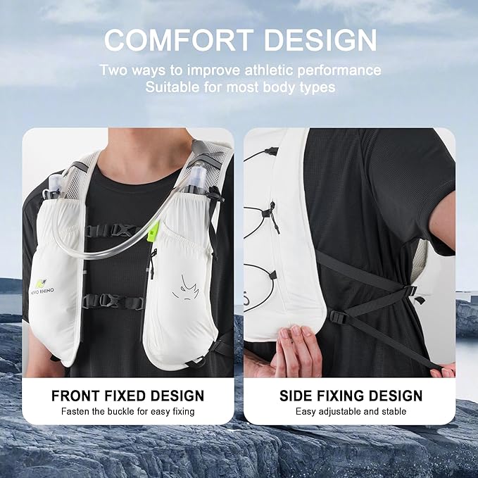 N NEVO RHINO 5.5L Running Vest for Women Men, Lightweight Hydration Vest with 1.5L Water Bladder, Breathable Water Backpack for Hiking Marathon Running