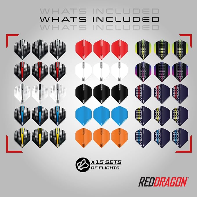 RED DRAGON Darts - Professional Darts Accessories - Choose from Full Dart Accessory Kit (Flights, Shafts, Finger Grip Wax & More) or Precision Dart Practice Rings - Multiple Options Available