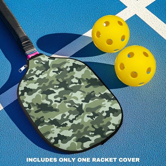 Blue Camo Corgi Pattern Print Pickleball Paddle Covers Only Paddles Holder Sleeve Fits Most Rackets