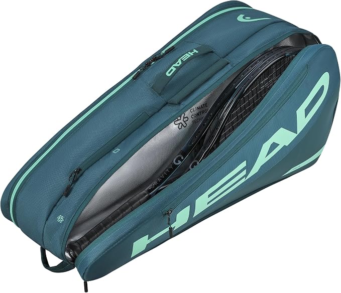 HEAD Tour Racquet Bag M (6R) Tennis Bag - Holds Up to 6 Racquets, CCT+ Climate Control Technology, 2 Main Compartments, Shoe Pocket & Backpack Carry System