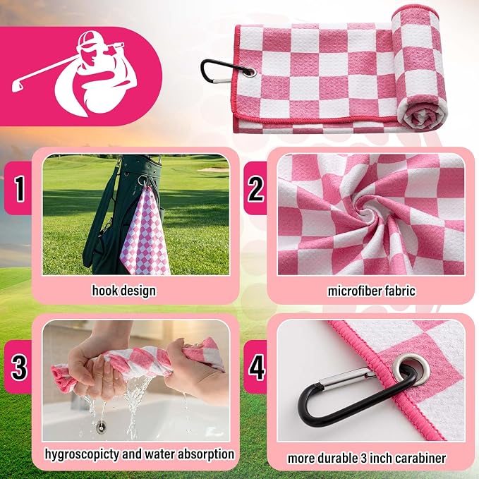 Liliful 12 Pcs Golf Accessories Kit, Include Golf Ball Bag with Hook Towel Tees Magnetic Ball Marker Divot Tool Cleaner Brush for Women Man Gifts
