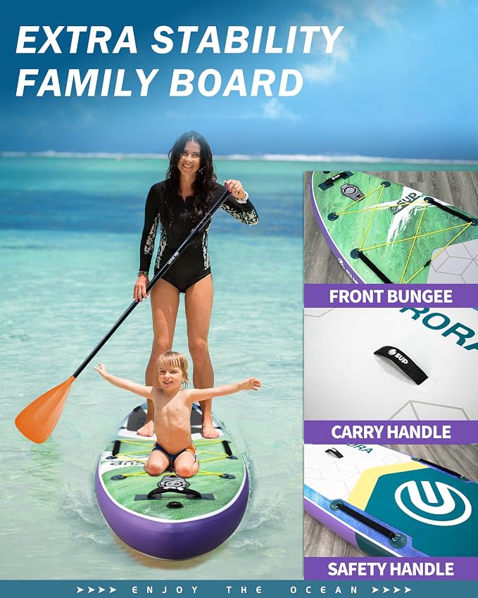 ESUP Extra Wide Inflatable Paddle Board 11’6" ×34/35" ，Super Stable Stand Up Paddleboards for 2 Person/Family/Large Size, Inflatable SUP with Paddle, Pump & Shoulder Strap