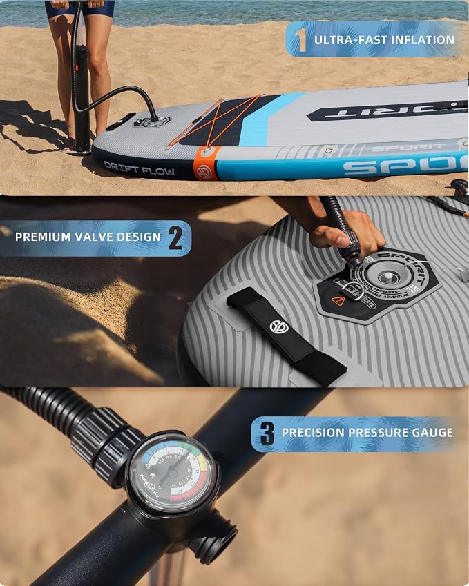 11'6×35" Super Wide Inflatable Stand Up Paddle Board, Ultra Stable SUP Board for Adults, 450lb Capacity with Shoulder Strap, 100L Backpack, Removable US Fin, Floating Paddle, Safety Leash