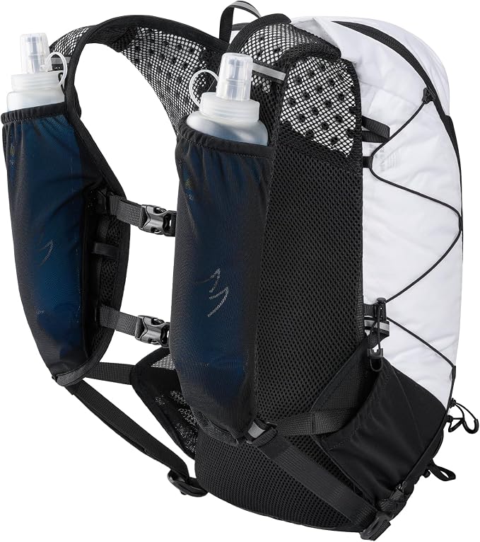 N NEVO RHINO 12L Hydration Backpack with 2 TPU 17oz / 500ML Soft Flasks, Lightweight Running Vest for Women & Men, Running Backpack for Trail Running Marathon Hiking