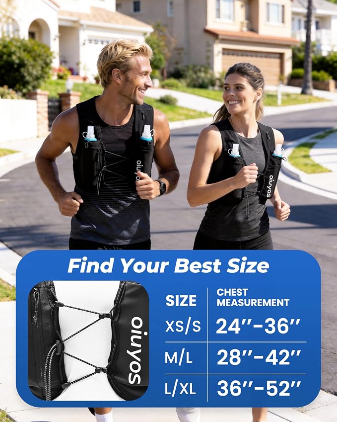 Running Vest (Small) & 2 Pack Soft Water Bottle