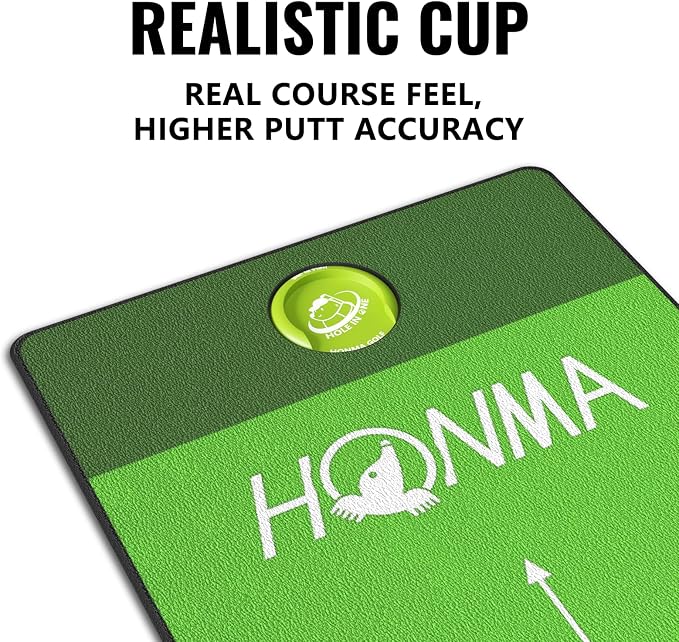 Honma Golf Putting mat with Distance Marker,26in X 9ft Golf Putting Green Indoor for Training fit for Home,Office & Outdoor