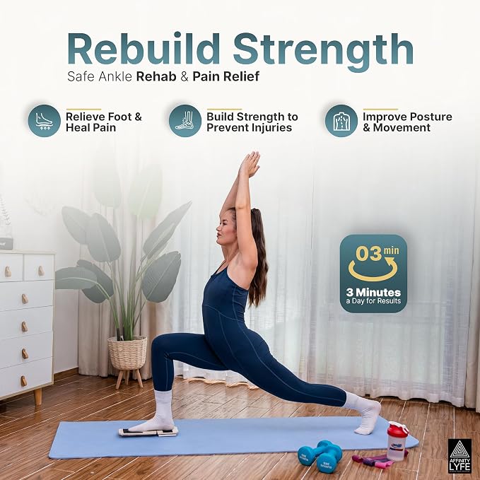 Ankle Strengthener & Balance Trainer, Foot Strengthener for Physical Therapy, Ankle Balance Board with 2 Difficulty Levels, HSA FSA Single-Leg Stability Trainer, Mobility Board for Injury Recovery