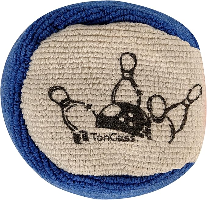 TonGass Microfiber Ultra Dry Bowling Grip Ball, Microfiber Bowling Grip Bags, Bowlings Powder Bag for Hands Use - Blue & Grey