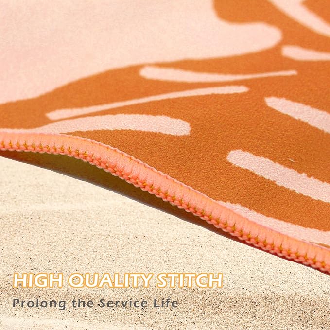 Eunzel Microfiber Beach Towel, Quick Dry Travel Towel Large Sand Free Towel for Beach, Camping, Swim Pool, Gym, Sports& Yoga 71"x32", Palm Orange