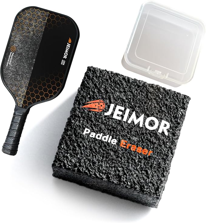 Pickleball Paddle Eraser – Paddle Cleaner for Carbon Fiber & Graphite Paddles, Removes Ball Residue & Dust, Restores Spin & Grip, Includes Clear Carry Case