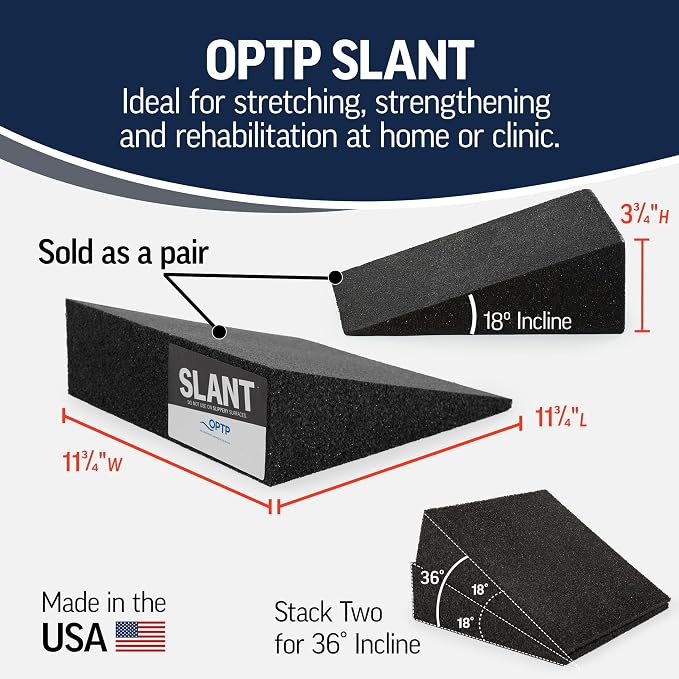 OPTP Slant (Pair) - Foam Wedge Incline Slant Boards - Stretching Equipment for Calf and Ankle Rehabilitation - Foot Wedges for Exercise, Achilles Tendonitis, Plantar Fasciitis, and Shin Splints