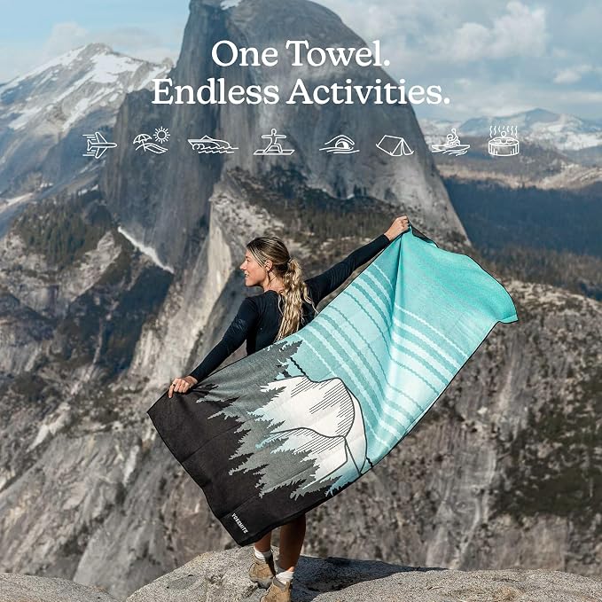 Nomadix Original Towel - National Parks- Perfect for Beach, Pool, Travel, Camping, Yoga - Made with Recycled Materials - Super Absorbent - Sand Resistant