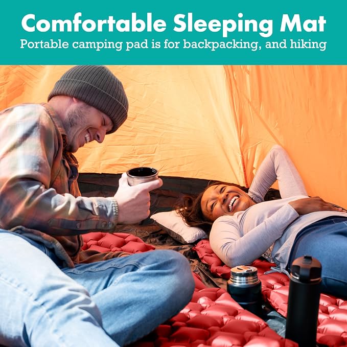 Sleepingo Ultralight Sleeping Mat - Inflatable & Compact Camping Air Mattress for Backpacking, Hiking- New
