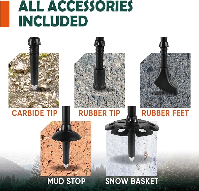 TREKOLOGY Trek-Z Cork Grip Trekking Poles – Lightweight Folding Hiking Poles, Adjustable Height, Compact Travel Design, Aircraft-Grade Aluminum Walking Sticks for Men & Women