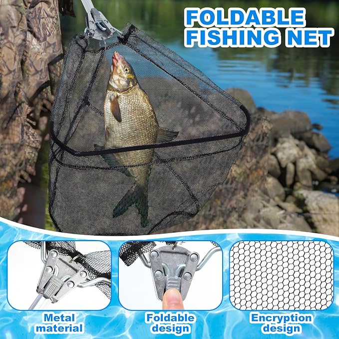51 Pcs Fishing Rods Combo 6.89ft Telescopic Freshwater Pole Set with Plier Lip Gripper Lures Carrier Bag Pre Loaded Spinning Reel with Freshwater Rod Reel Kit Father Men Gift