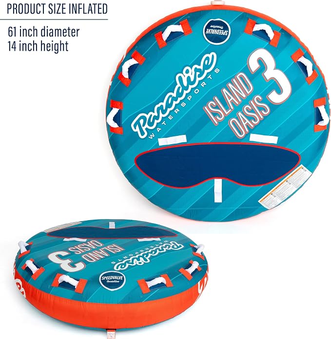 Paradise Water Sports - Oasis Towable Tube for Boating - 1 and1-3 Riders