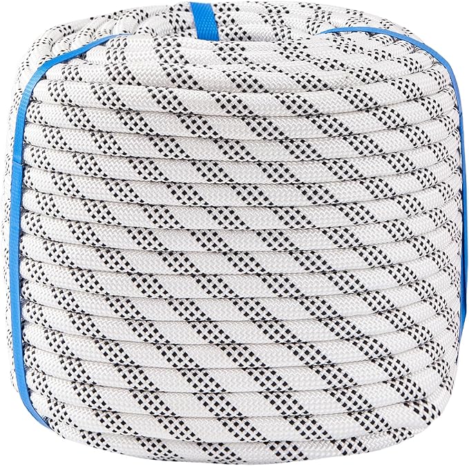 1/2 Inch 150ft Double Braided Polyester Arborist Rope, Heavy Duty Nylon Rope for Anchor, Tree Work, Cargo, Pulling, Sailing(White)