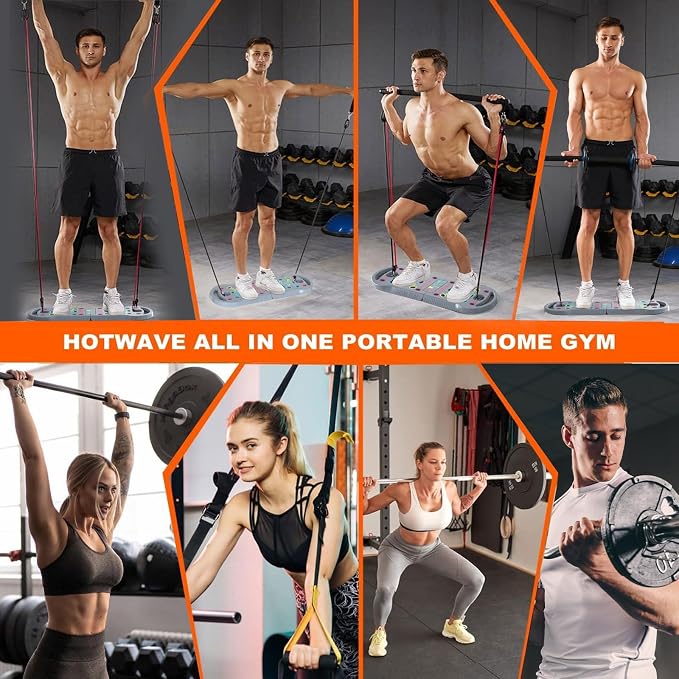 HOTWAVE Push Up Board Fitness, Portable Foldable 20 in 1 Push Up Bar at Home Gym, Pushup Handles for Floor. Professional Strength Training Equipment For Man and Women