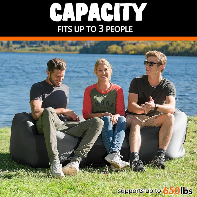 AlphaBeing Inflatable Lounger Beach Chair Accessories, Air Sofa Hammock Inflatable Couch for Camping Backyard Lakeside with Compression Sacks, Ideal Outdoor Gifts for Adults