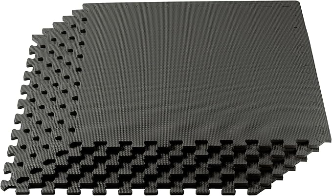 We Sell Mats 1/2 Inch Thickness Multipurpose EVA Foam Floor Tiles, Interlocking Floor Mat for Indoor Gym and Home Use, 24 in x 24 in, Charcoal Gray, 24 Square Feet (6 Tiles)