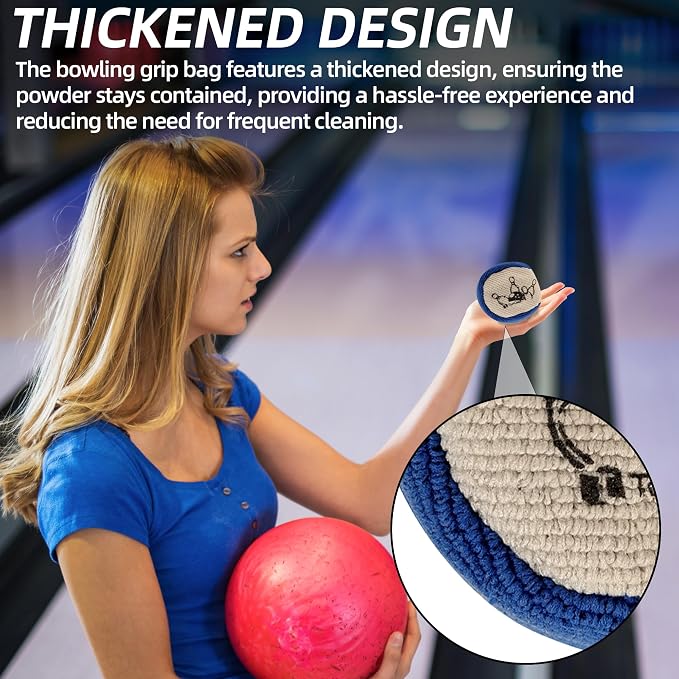 TonGass Microfiber Ultra Dry Bowling Grip Ball, Microfiber Bowling Grip Bags, Bowlings Powder Bag for Hands Use - Blue & Grey