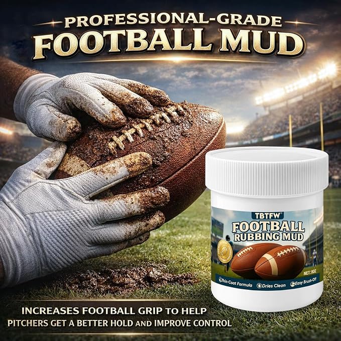 TBTFW 8oz Football Mud, Football Rubbing Mud, Increase Surface Friction and Improve Grip Control, Reduce Pitcher Errors