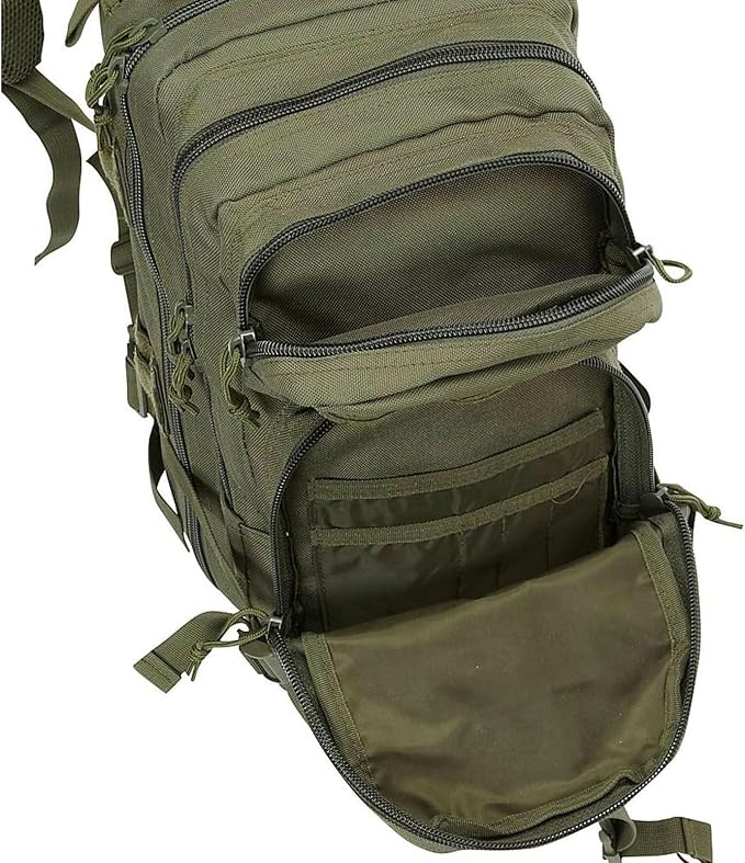 FOX OUTDOOR PRODUCTS Medium Transport Pack | 29L Tactical Backpack with Organizer Pockets, MOLLE Webbing & Hydration Sleeve, Olive Drab