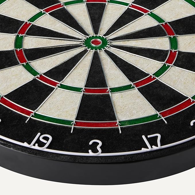 Amazon Basics Dartboard for Adults, Regulation Size, with Steel Tip Darts