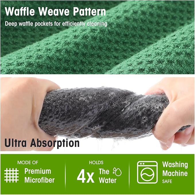 Batiyeer Magnetic Golf Towel Bulk 16" x 16" Microfiber Fabric Towels with Clip Waffle Absorbent Strength Magnet Golf Accessories Ball Cleaner for Carts Men