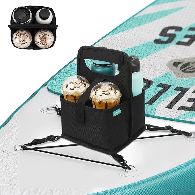 Paddle Board Cooler Paddle Board and Kayak Drink Cup Holder Reusable Insulated Coffee Cup Carrier, 2-in-1 Drink & Phone Holder Essential SUP Accessories for Paddleboarding