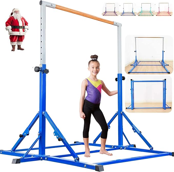 Marfula Gymnastic Bar For Kid and Teenage of 3-25, 5Ft/8 FT Base Length 4Ft Width 5Ft Adjust Height, Gymnastic Kip Bar For Gymnast, Gymnastic Training Equipment For Professional Training Home Club Use