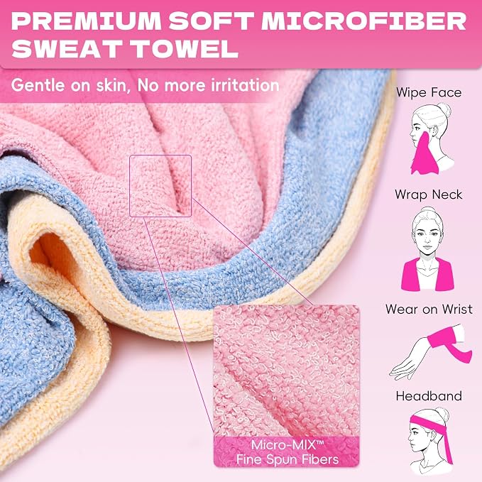 Microfiber Gym Towels for Showering Working Out Quick Dry Negative ions Large Middle Small Sizes Lightweight Gym Towel for Men Women Tennis Sports Towels for Body Hot Yoga Fitness Essentials