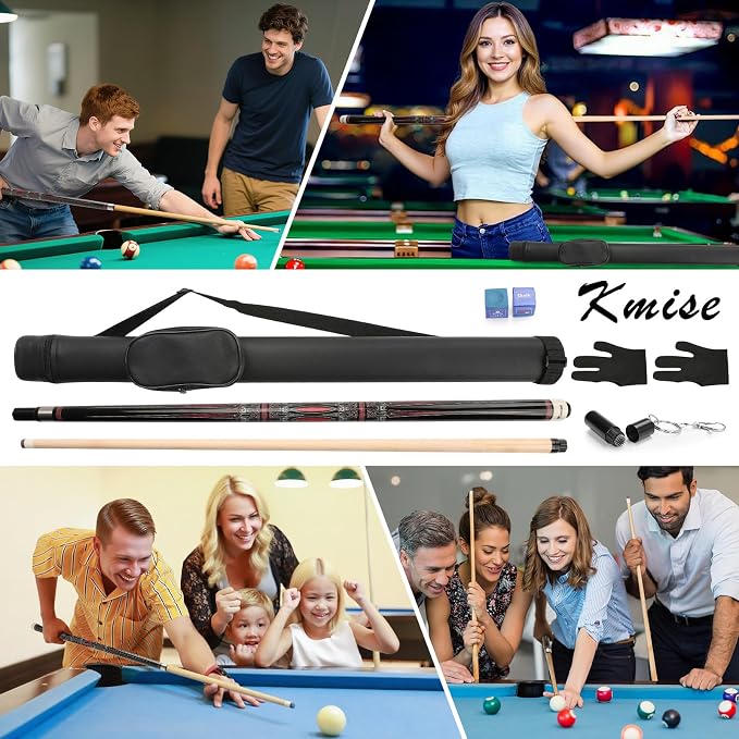 Kmise Pool Stick Set of - 58" Pool Cue Stick, Canadian Maple Professional Billiards Pool Cue, Pool Sticks for Adults, 18~21oz Multiple Colors