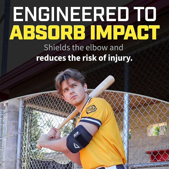 3N2 Batters Elbow Guard - Protective Guard for Baseball or Fastpitch Softball - Elbow Pad with Adjustable Straps, Lightweight, Comfortable & Protective
