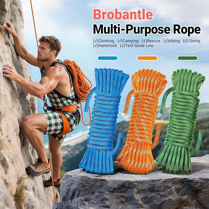 10mm/12.7mm Arborist Rope,3825lbs-9000lbs Double Braided Arborist Bull Rope for Tree Rigging & Pulling,Heavy Duty Rope for Tree Work,Rappelling, Swing Sailing Hiking Camping