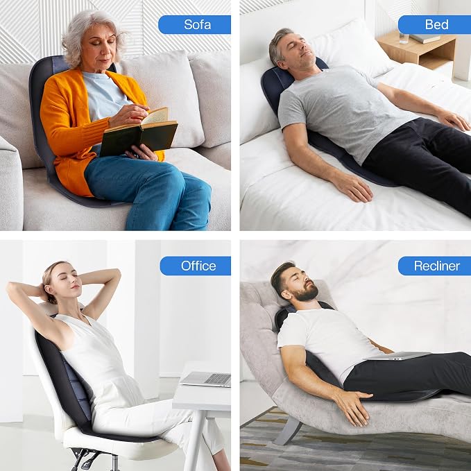CILI Massage Chair Pad,Back Massager with Heat,Massage Seat Cushion with 10 Vibration Motors,30-60-90 Minutes Heating Options,Chair Massager for Office Chair, Home Office Use, Relaxation Gift